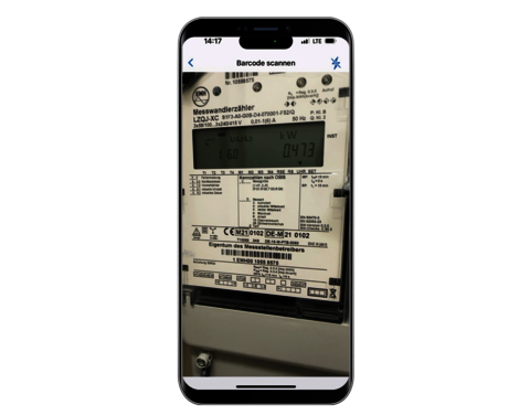 Energiecontrolling Zähler scannnen mit der App